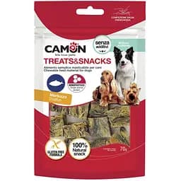 Квадратики зі шкіри тріски, ласощі для собак Camon 70г