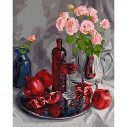 Картина за номерами "Гранатовий натюрморт" ©Юлія Томеско Ideyka KHO5674 40х50 см