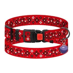 Нашийник для собак Барксі Urban патріотичний Вишиванка червон