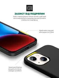 Силиконовый чехол для Apple iPhone 14 Plus, ICON2 Case, черный, противоударный, панель, защита всего корпуса, матовая поверхность Soft Touch, выступает над дисплеем, совместим с защитными стеклами и пленками, с микрофиброй, ArmorStandart (ARM63609) - мініатюра 5