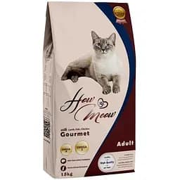 Сухий корм для дорослих котів How Meow Adult Gourmet з ягням, куркою та рибою 15 кг