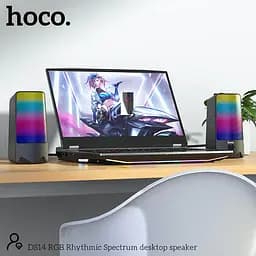 Колонки комп'ютерні Hoco DS14 10W підсвічування RGB Rhythmic Spectrum desktop speaker - мініатюра 8