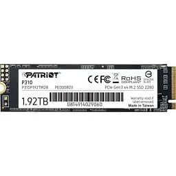 Накопичувач SSD Patriot m.2 NVMe 1920GB P310 2tb (P310P192TM28)