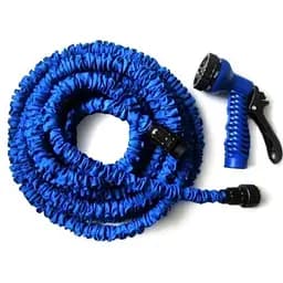 Шланг для поливу садовий Workpro Magic Hose 15 м, Шланг-Xhose, що розтягується, для саду та городу з розпилювачем (синій / зелений )  - мініатюра 1