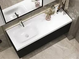 Умивальник Miraggio JESSEL 1200 L (0001057) Miramarble, Глянцевий, Накладний/Врізний/Над пральною машиною, Білий - мініатюра 6