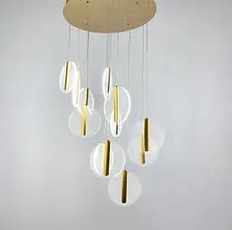 Каскадный светильник с ниспадающими золотыми монетками Line.F Количество ламп 12