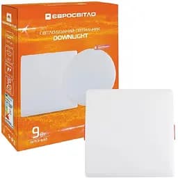 Світильник точковий врізний Євросвітло 9Вт квадрат LED-S-100-9 4200К без рамки (57951)