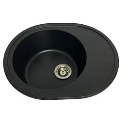 Кухонна мийка Adamant VAST чорна 610x495x200 мм, з крилом 61 см - мініатюра 3