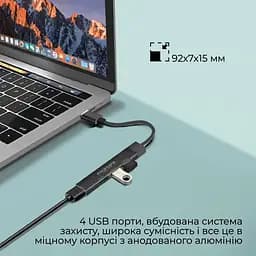 Концентратор Promate USB Hub 4 ports litehub-4.black (litehub-4.black) - мініатюра 7