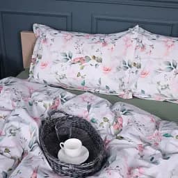 Наволочка MirSon Поплін 00-9 Birds and Flowers 50х70 см зелена (2200009709203) - мініатюра 6