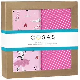 Пелюшки дитячі багаторазові Cosas Ballerina CS1 2 шт 80х100 см (Бязь_Балерини_ГорохМалина)