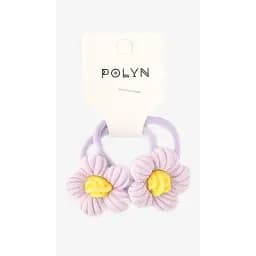 Резинка с украшениями для девочки Polin 2 шт 4048A-22 Сиреневый