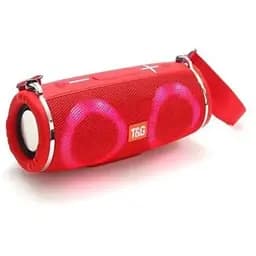 Портативна бездротова Bluetooth-колонка T&G TG642 з потужним звучанням, LED-підсвіткою та ремінцем для перенесення Червоний