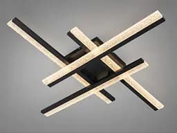 Стельова LED-люстра Diasha MX3068/4BK, геометрична перехресна, 80x80 см, 57 W