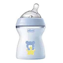 Бутылочка для кормления Chicco Natural Feeling, Color, c силиконовой соской, 250 мл, голубой (81323.20)