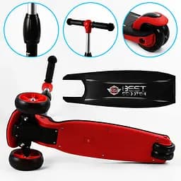 Самокат Best Scooter 24х58х67-77 см Чорно-червоний 000231612 - мініатюра 5