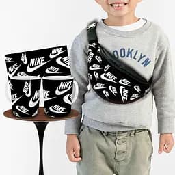 Набор: детская сумка-бананка+кружка Найк 32х15см,бананка для мальчика через плечо на подарок (00937)