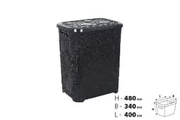 Кошик для білизни Violet House 0418 Ажур Coffee, 45 л, коричневий (0418 Ажур COF с/к 45 л) - мініатюра 3