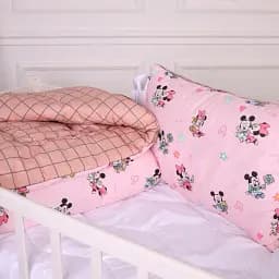 Набір дитячий MirSon зима Kids Time 20-0042 Pink Mikey Mouse 110x140 см бавовна: ковдра з подушкою (2200009671265)