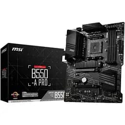Материнська плата MSI AM4 (B550) B550-A PRO, B550, 4xDDR4, CrossFire, Int.Video(CPU), 6xSATA3, 2xM.2, 1xPCI-E 16x 4.0, 1xPCI-E 16x 3.0 ALC892, RTL8111H, 7xUSB3.2/8xUSB2.0, HDMI/DP, ATX - мініатюра 2