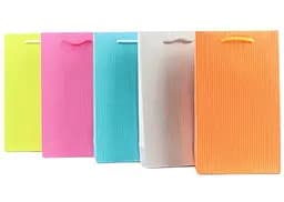 Подарочный пакет картонный, 200 г/м², Моноколор, 25x37x9 см, 6 шт. в упаковке (в ассортименте)