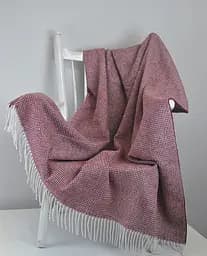 Плед бавовняний Vladi Валенсія Верона 140х200 біло-бордовий (10341)