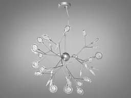 Лаконичная, гармонично сбалансированная люстра "Светлячок", 36 ламп, серебряная