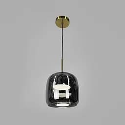 Підвісний світильник BOLLI у латунному корпусі із графітовим плафоном Ø 20х20 см | Line F | Арт. BS12-230 AB+GR