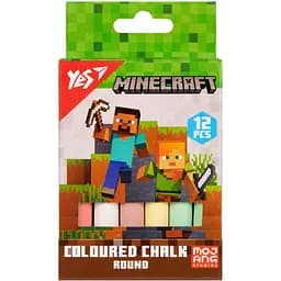 Крейда кольорова Yes Minecraft кругла 12 шт. (400514)