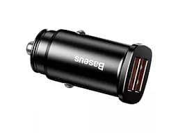 Автозарядка 2xUSB 30W (USB-A) QC3.0 Чорна Baseus (CCALL-DS01) - мініатюра 3