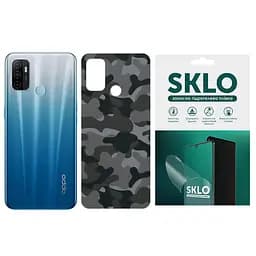 Захисна гідрогелева плівка SKLO Back (тил) Camo для Oppo A5s / Oppo A12 Сірий / Army Gray