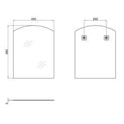 Дзеркало Lidz Wieza 140.07.01 455x590 настінне прямокутне з дугоподібним верхом LD78WI4559 - мініатюра 2