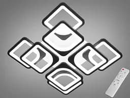 Светодиодная люстра смарт светильник с ИК пультом, 115W, черный