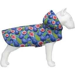 Дощовик-накидка з капюшоном для собак Waudog Clothes, малюнок "Інжир", M, А 40-43 см, B 52-62 см, С 33-42 см