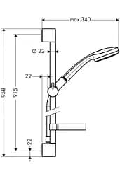 Душовий гарнітур Hansgrohe Croma 100 1jet 27724000, Хром - мініатюра 2