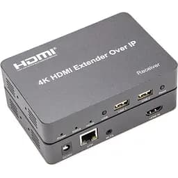 Удлинитель HDMI сигнала PowerPlant HDMI 4K/30hz, до 150м, через CAT5E/6 (HDES150-KVM)