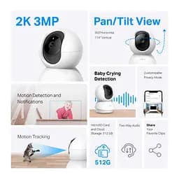 IP-Камера Tapo C210P2 3MP N300 microSD motion detection TP-Link teh0015988 - мініатюра 4