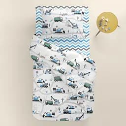 Дитяча постільна білизна в ліжечко CARS CS9, блакитний (CarsRoadSky_ZigGreyBlue110x160_140) - мініатюра 2