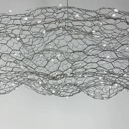 Дизайнерська декоративна срібна люстра-хмаринка LED CLOUD | Арт. MJ 83 CH | Line F - мініатюра 4