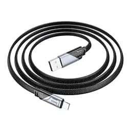 Дата кабель USB 2.0 AM to Lightning 1.2m 2.4A nylon aluminum U125 black HOCO (6942007604987)
