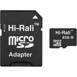 Карта памяти Hi-Rali microSDHC, 8Gb Class10, SD адаптер (HI-8GBSDCL10-01)