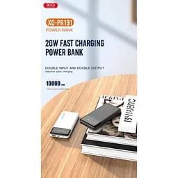 Портативна батарея - зовнішній акумулятор XO PR191 10000mAh 20W fast charging чорна - мініатюра 2