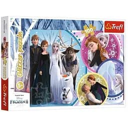 Пазл Trefl глиттерный Дружная семейка Ледяное сердце 2 100 эл. (14817)