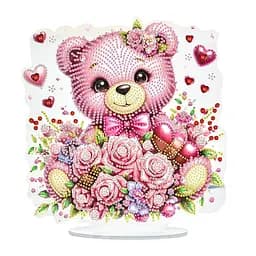 Набор для творчества алмазная мозаика "Нежный мишка" Strateg YKLZ15263 на подставке 25х25 см