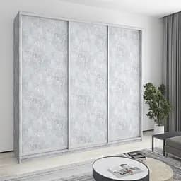 Шафа-купе тридверна MebelStar Уні AL 3ДСП 250x60x240 см Бетон (MBS-1919)