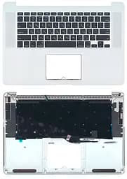 Клавіатура для ноутбука Apple MacBook Pro (A1398) Black, (Silver TopCase), RU (горизонтальний ентер) - мініатюра 3