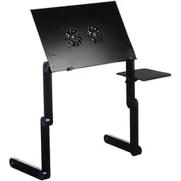 Чорний столик підставка для ноутбука з охолодженням Laptop Table T8 - мініатюра 3