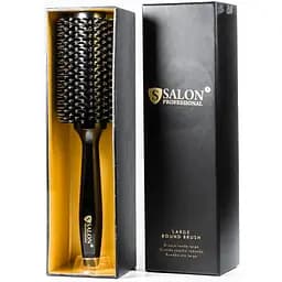 Щітка-брашинг для волосся Salon Professional дерев'яна кругла в коробці 33Ф