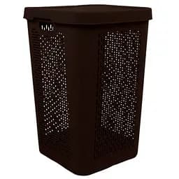 Кошик для білизни Qutu Q-Basket Brown, з кришкою, 66 л, коричневий (Q-BASKET д/белья с/к BROWN 66л.)