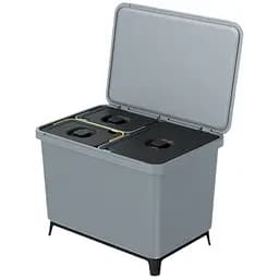 Сортировщик Prosperplast Systema с крышкой и ножками 43 л серый (62837-429)